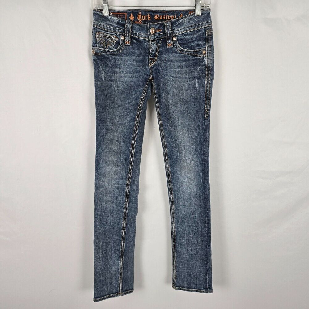 Rock Revival Jeans Women's 25 Blue Medium Wash Debbie Straight Leg